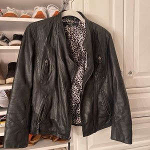 REAL black leather moto Jacket from Wilson’s Leather. LIKE NEW!